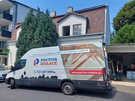 Izolace stropu v Dalovicích na Karlovarsku